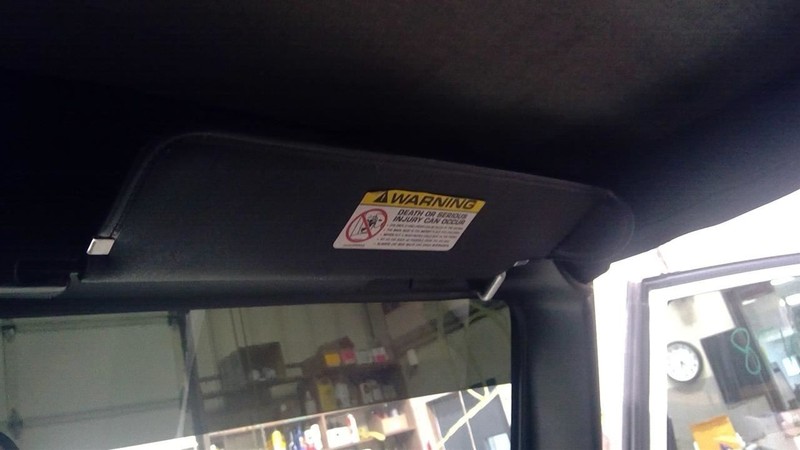 Passenger Sun Visor Fits 03-06 WRANGLER 1787492