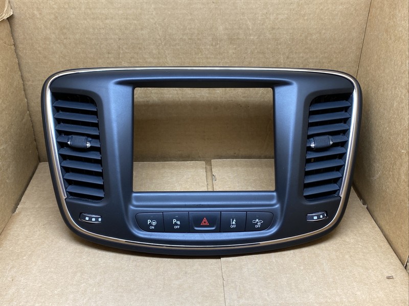 2015-2016 Chrysler 200 Dash Radio Bezel Trim Vent Hazard Surround Chrome 8.4"