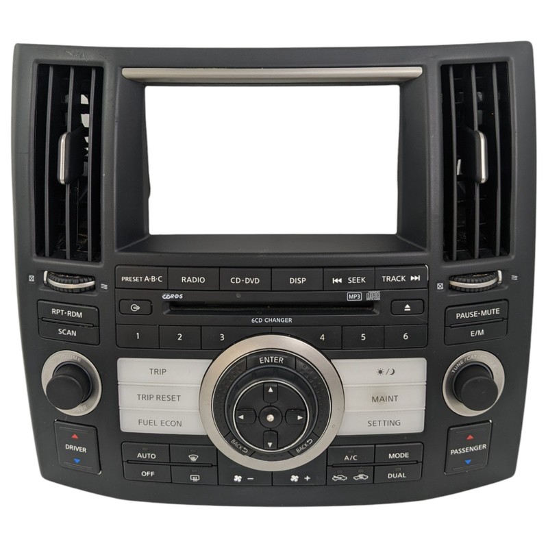 06-08 Infiniti FX35 Heater AC Climate CD Player Radio Bezel Trim Air Vents OEM