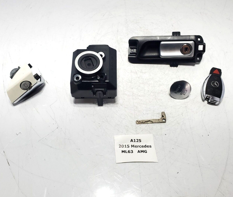 ✅12-19 OEM Mercedes W166 ML63 AMG Ignition Switch Door Lock Cylinder W/ Keys SET