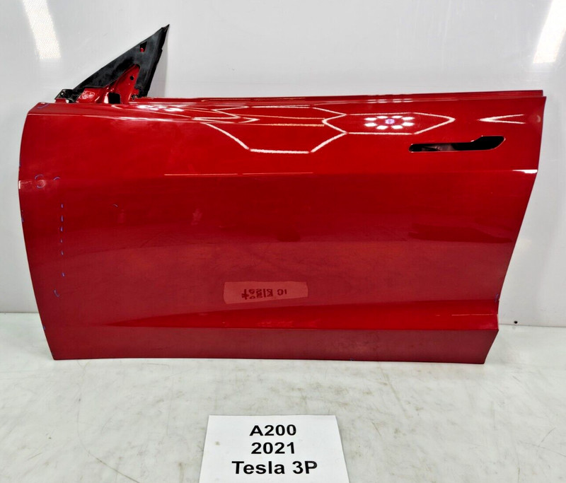 ✅ 21-23 OEM Tesla Model 3 Front Left Driver Side Door Shell Panel Red PPMR NOTE*