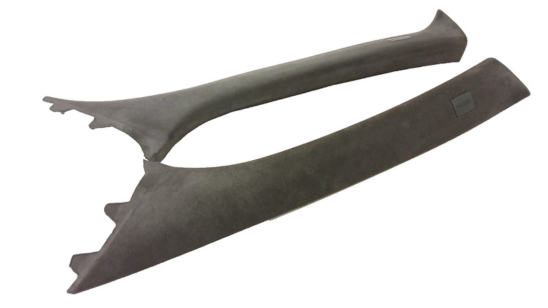 SUEDE 09-15 JAGUAR X250 XF XFR PILLAR A COVER TRIM LEFT RIGHT ALCANTARA 092424