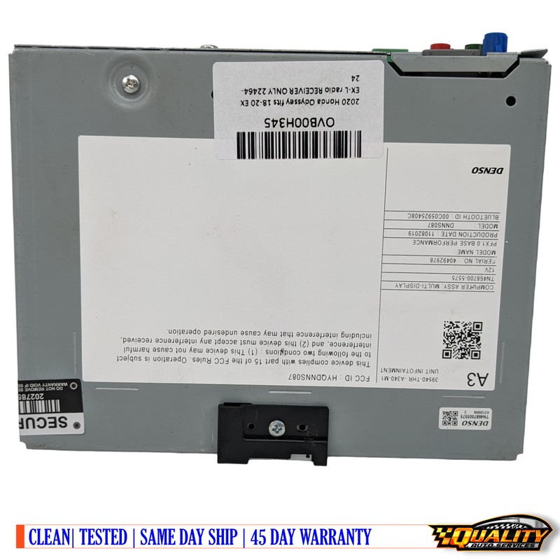 19 20 21 Honda Pilot OEM Am-Fm Bt Radio Infotainment Module Receiver.