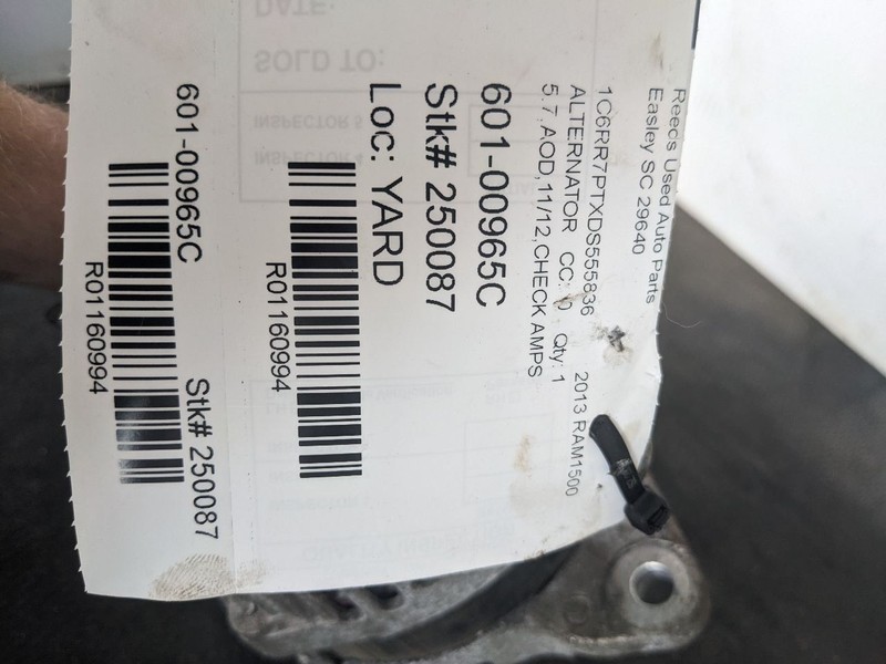 Alternator 220 Amp Fits 12-13 DODGE 1500 PICKUP 1160994