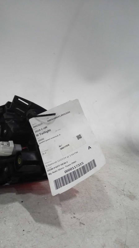 2018-2022 Toyota C-HR Right Tail Light Assembly Grey OEM 649530 Used