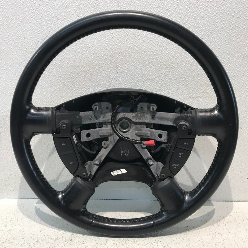 02-05 Ford Explorer Steering Wheel Assembly Leather w/ Radio Controls Black OEM
