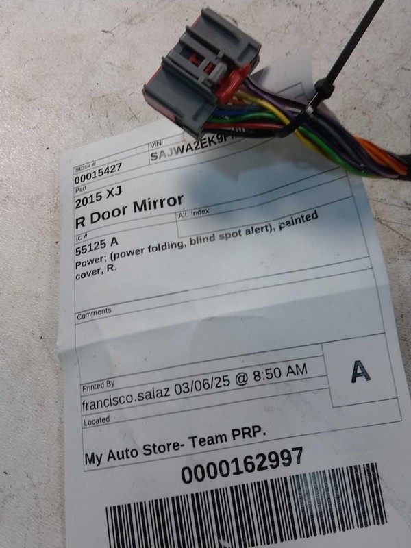 2015 Jaguar XJ Right Door Mirror White OEM Used Minor Scratches 101K Miles