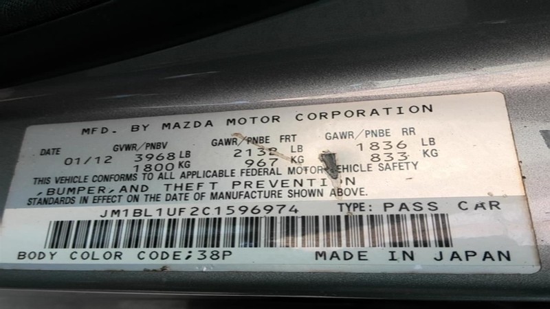 Starter Motor 5 Speed VIN F 8th Digit Fits 10-13 MAZDA 3 1622204