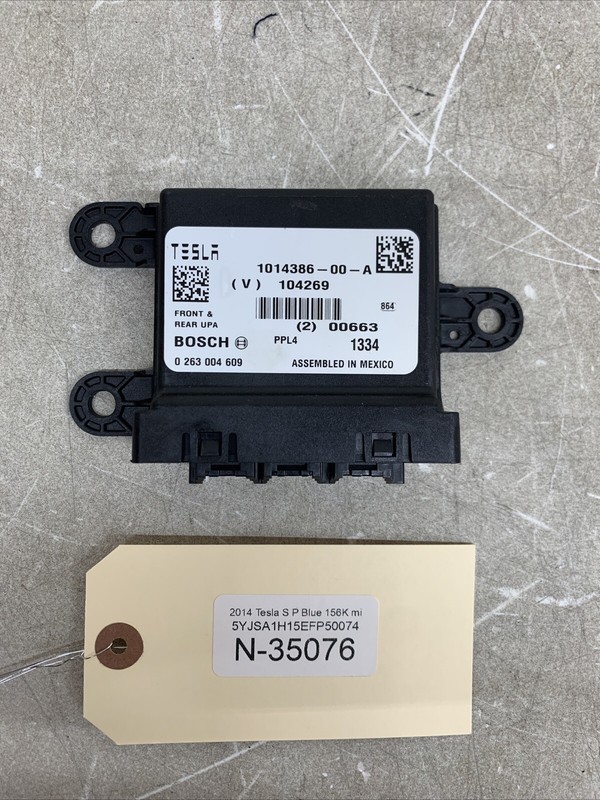2012-2016 TESLA MODEL S PARK ASSIST CONTROL MODULE OEM 1014386-00-A 35076 B123