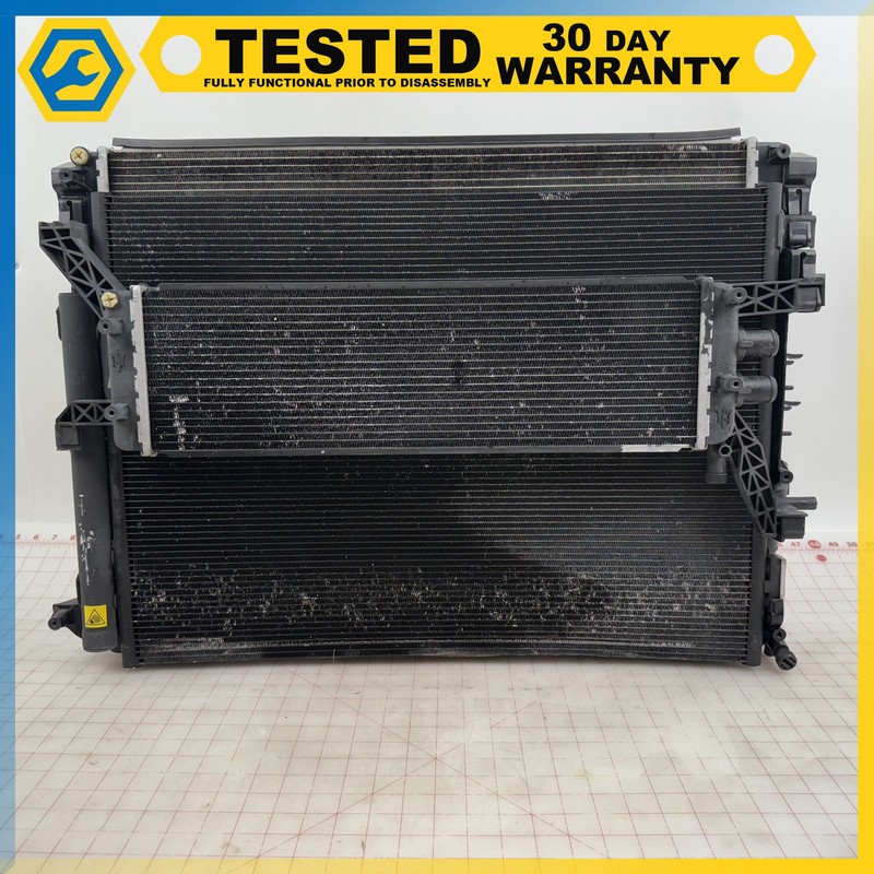 14-17 MASERATI GHIBLI ENGINE COOLING RADIATOR / A/C CONDENSER / FAN MOTOR OEM