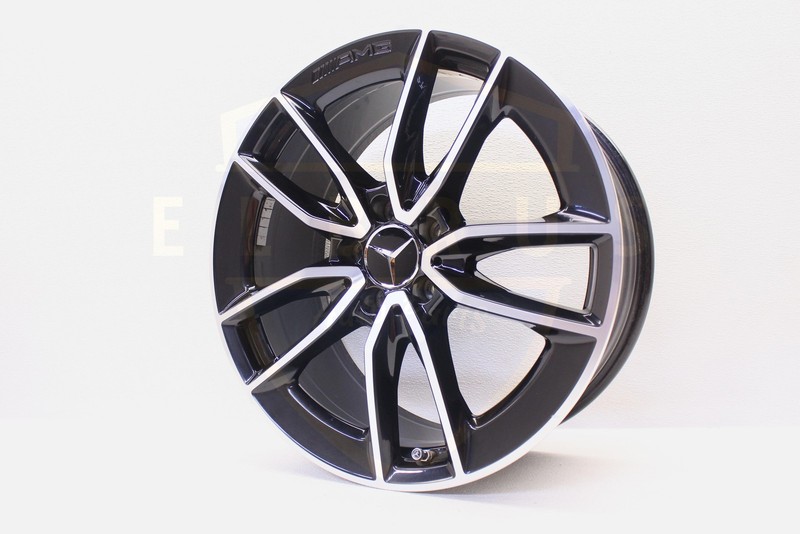 MERCEDES C43 AMG 205 20 - 24 REAR WHEEL RIM 10 SPOKE 19X8.5 BLACK ACCENT OEM #2