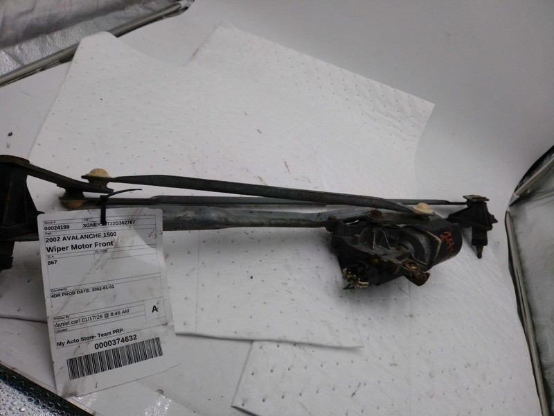 2002 Chevrolet Avalanche 1500 Wiper Motor OEM 12494772 Black Used 320K Mile