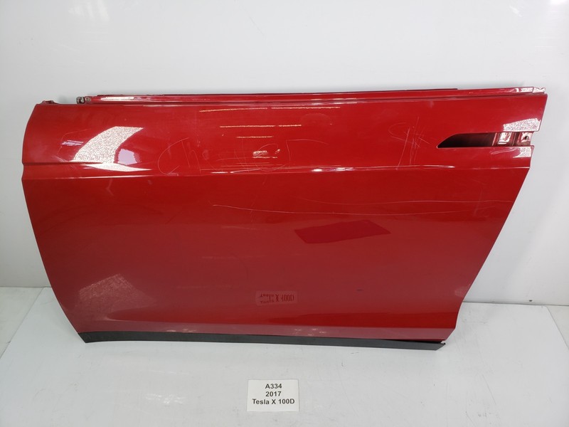 ✅ 16-20 OEM Tesla Model X Front Left Driver Door Shell Panel Red PPMR NOTE*