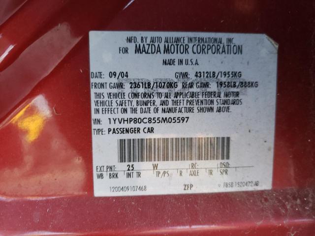 2005 Mazda 6 Right Door Mirror Assembly Red OEM 473219 Used 168K Miles