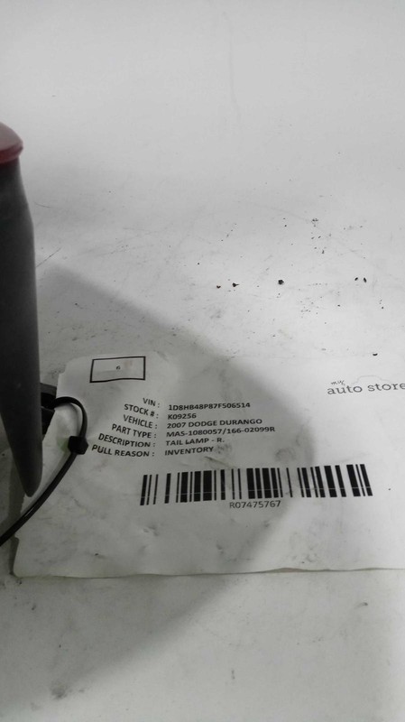 2007 Dodge Durango Right Tail Light Assembly Black OEM 156424 Used