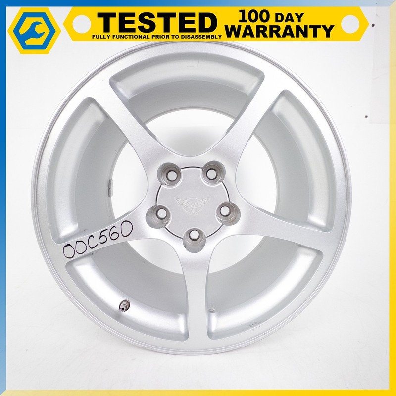 00-04 CHEVROLET CORVETTE C5 REAR 18x9.5J WHEEL RIM SILVER OEM