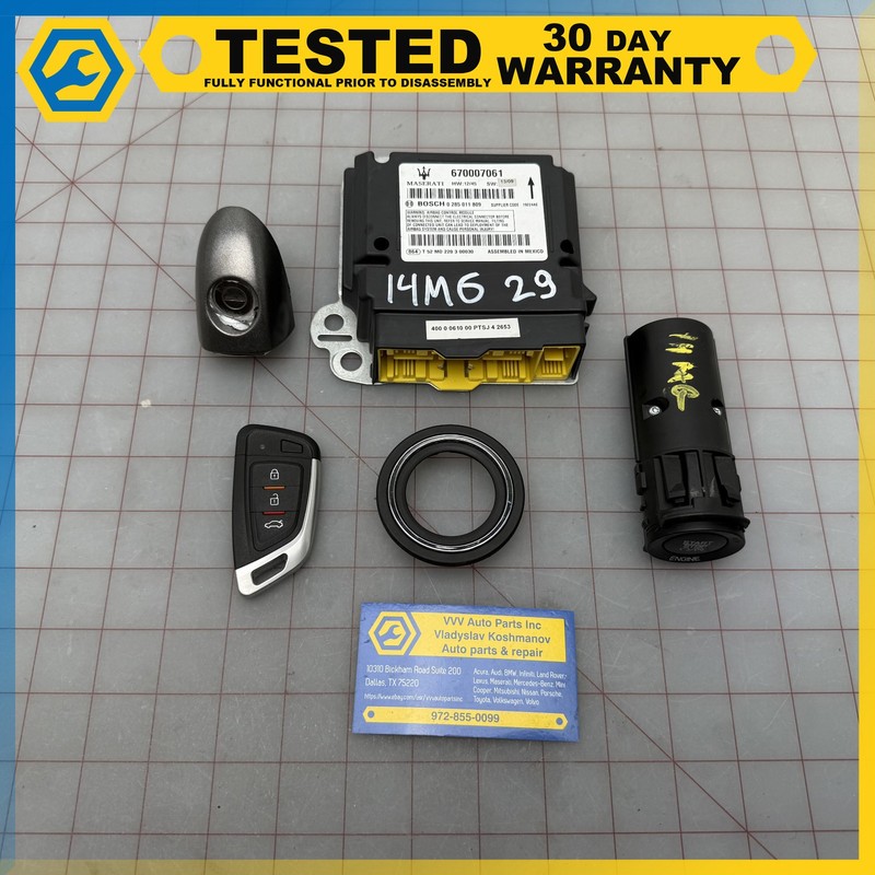 14-16 MASERATI GHIBLI IGNITION SWITCH CONTROL MODULE / KEY / CYLINDER SET OEM