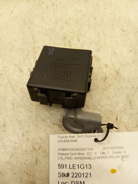13-18 LEXUS ES300H CHASSIS ECM WIDNSHIELD WIPER RELAY CONTROL MODULE ASSEMBLY