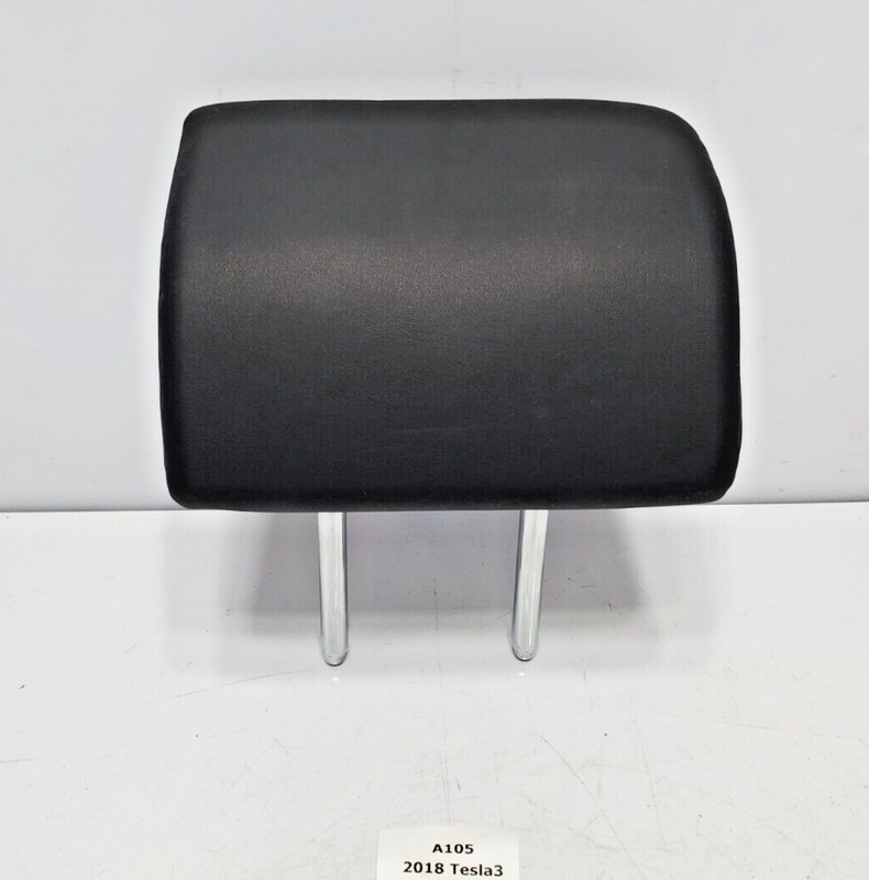 ✅ 17-23 OEM Tesla Model 3 Rear Center Seat 2nd Row Headrest Leather Black