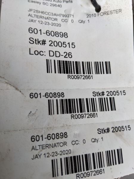 Alternator Without Turbo Fits 04-10 IMPREZA 972661