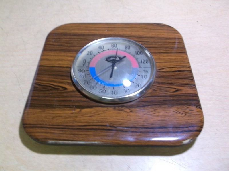 Kraftware Thermometer Vintage w/ Woodgrain Bezel 7-3/8" Square *FREE SHIPPING*