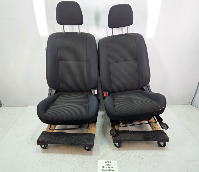 ✅ 08-15 OEM Mitsubishi Lancer Evolution Front Driver Passenger Seat Black NOTE*