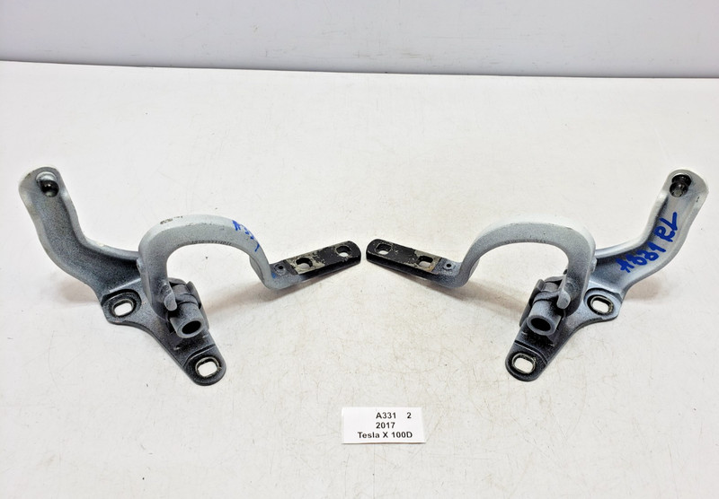 ✅ 16-23 OEM Tesla Model X Rear Left Driver Falcon Door Hinge White SET