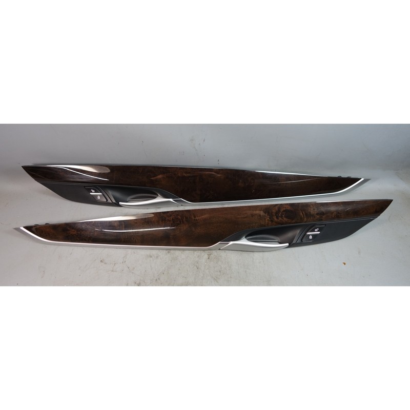 14-19 BMW F15 X5 F16 X6 F85 Interior Door Wood Trim Pair Poplar Grain EOM