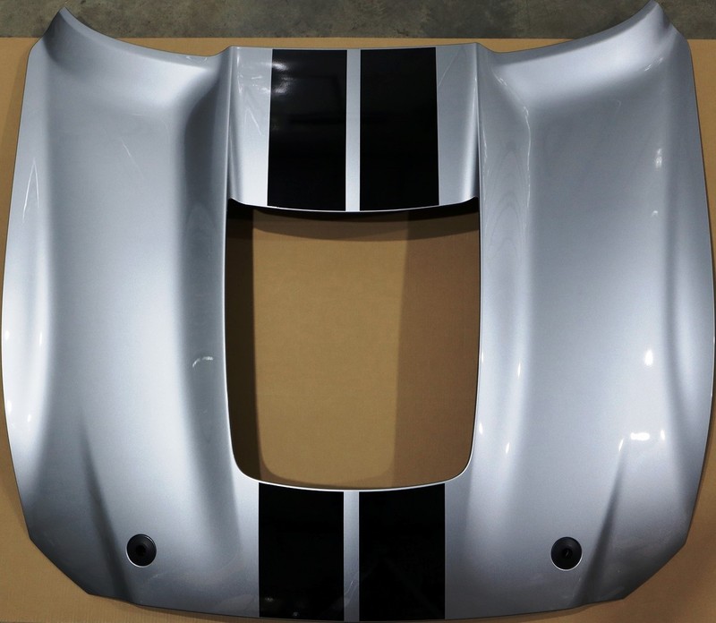 SHELBY GT500 Hood 20-22 Ford Mustang OE New Take Off SILVER Hood Panel Factory