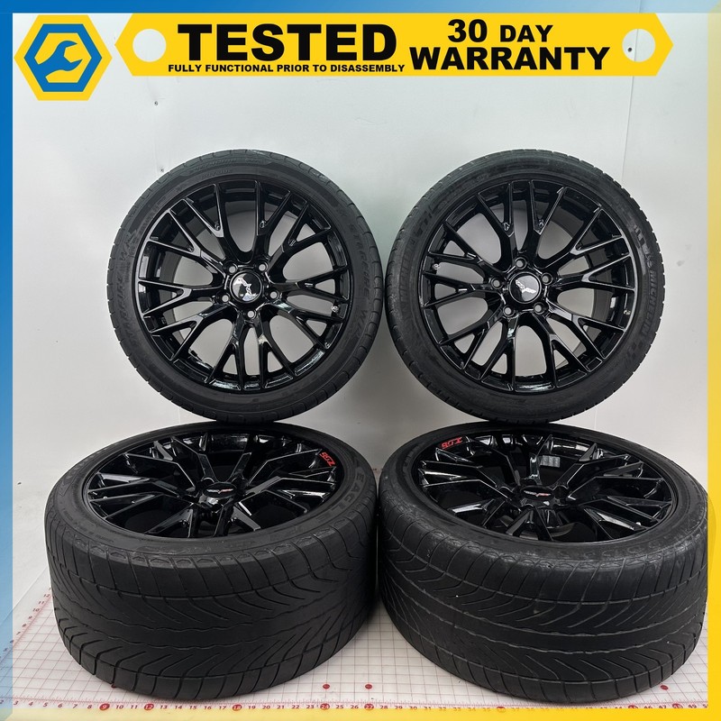 15-19 Corvette ZO6 WHEEL 18" 19" INCH BLACK 10-Y SPOKE RIM WITH TIRE SET OEM