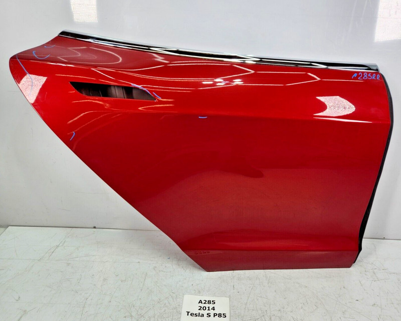 ✅ 12-16 OEM Tesla S Rear Right Passenger Side Door Shell Panel Red PPMR NOTE*