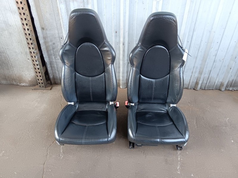 OEM 05-12 Porsche 911 997 987 Sport Seats Black Leather Full Power