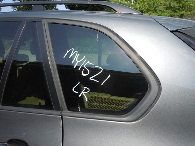 2007-2011 BMW X5 Rear Quarter Window Glass Driver Left LH OEM Black Frame