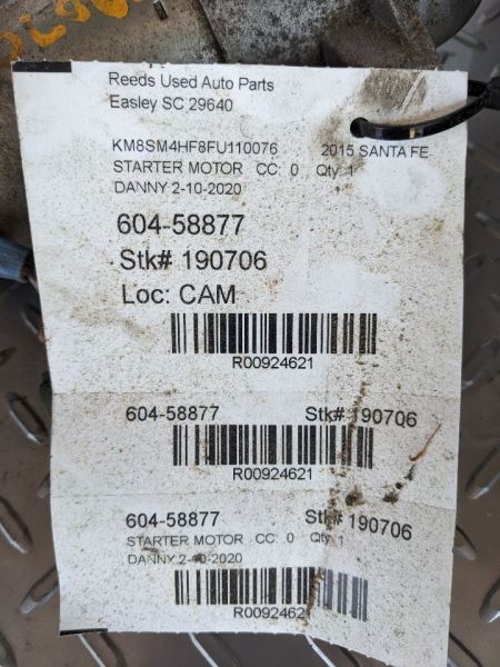 Starter Motor ID 361003C221 Fits 14-16 SORENTO 924621