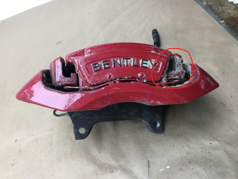Bentley Continental GT 2013 6.0L Front Left Driver Brake Caliper RED 11-18|:O