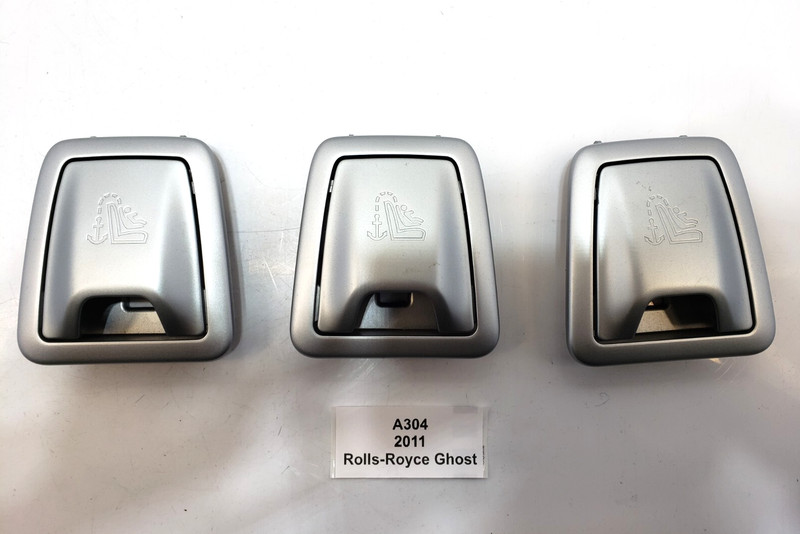 ✅ 10-14 OEM Rolls Royce Ghost RR4 Rear Child Seat Anchor Cover Trim Chrome SET