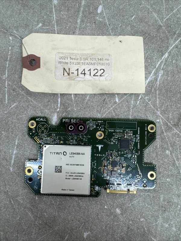 12-21 Tesla 3 S X Modem Connecty Card LTE MCU 1120719-00-D LE940B6 14122 B133