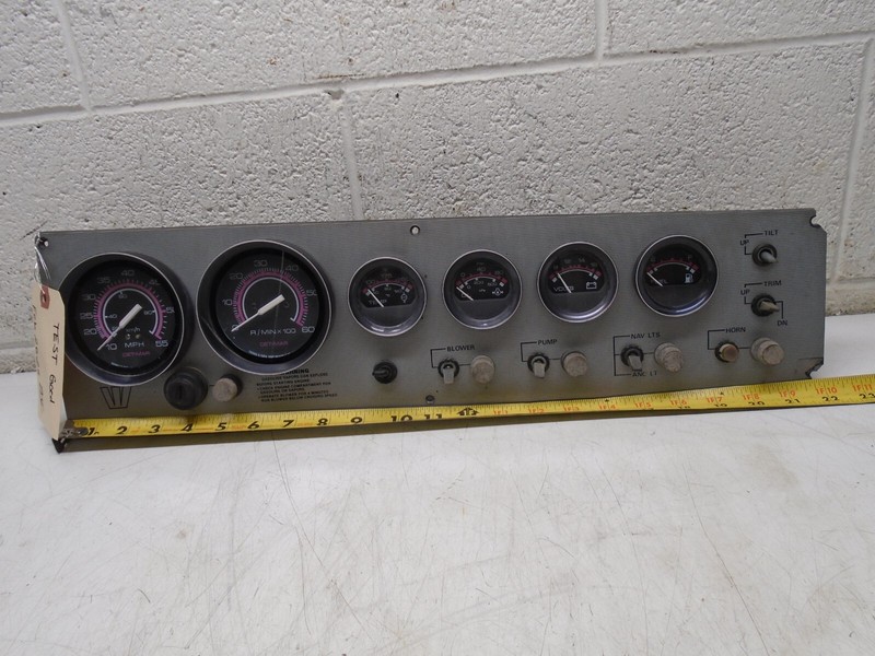 O1 Thomas-Faria Marine Gauge Cluster Dash Panel Fuel Volt MPH RPM Temp Oil