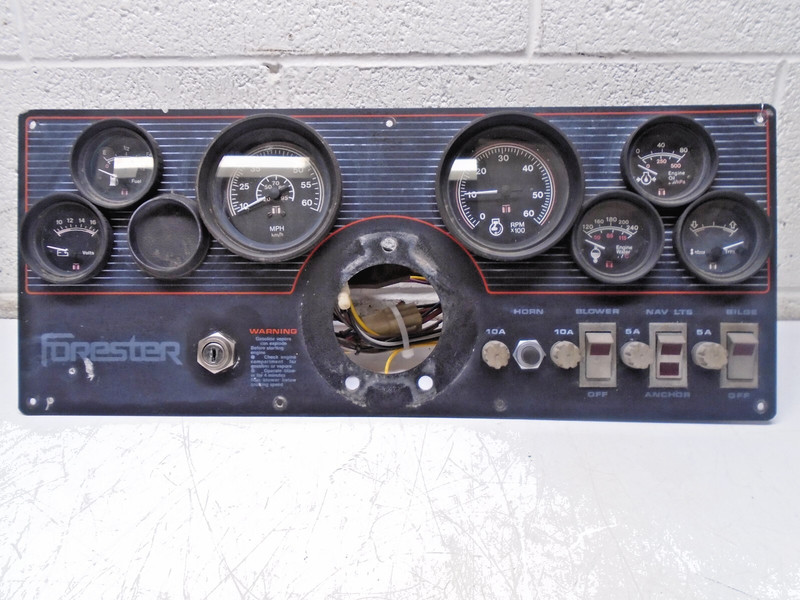 CD1 Forester Marine Gauge Cluster Dash Panel Fuel Volt MPH RPM Temp Oil - No Key