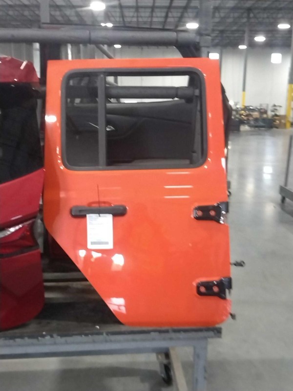 2018 Jeep Wrangler Orange Rear Right Door 681984 Used OEM Part 92000 Miles
