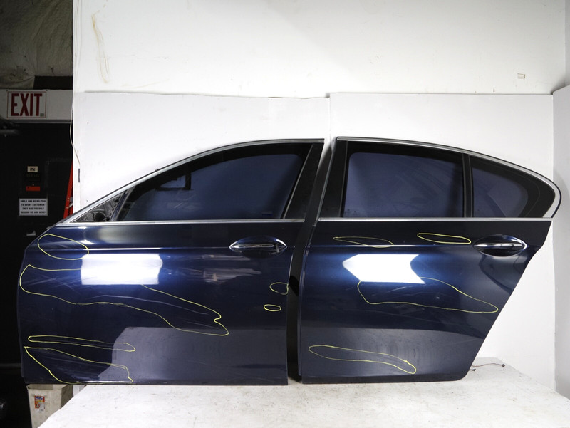 11-16 BMW F10 535i 550i 528 Front & Rear Driver Side Doors Complete Blue A89 OEM