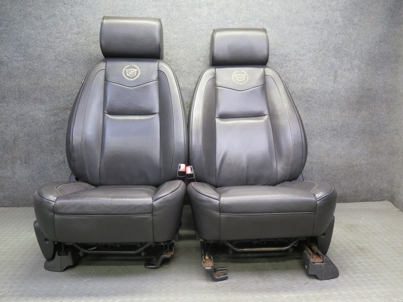 2013-2014 CADILLAC ESCALADE PLATINUM FRONT LEFT & RIGHT LEATHER SEAT SET OF 2