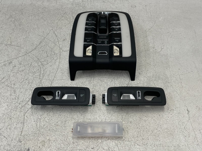 2011-2014 Porsche Cayenne S Overhead Dome Light Lamp Set Pair Black 1596 OEM