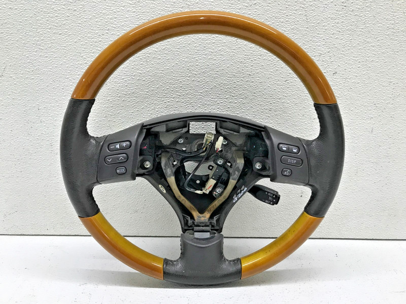2006-2008 Lexus RX400H Wheel Steering Leather W Switches Woodgrain OEM