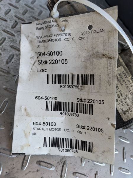 Starter Motor Engine ID Cbpa Bosch Manufacturer Fits 06-16 JETTA 1069788