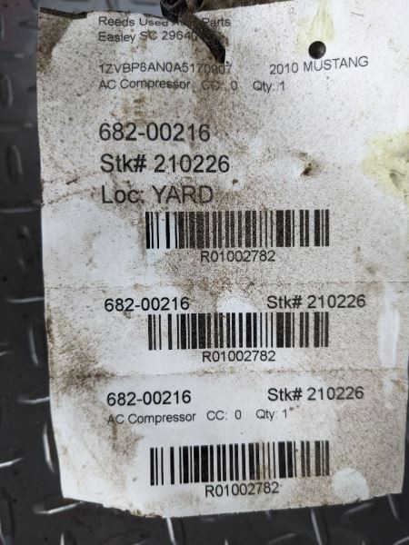 AC Compressor SOHC Fits 07-10 MUSTANG 1002782
