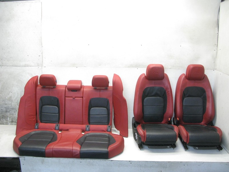 16-20 JAGUAR X260 XF S XFS RED LEATHER SEAT FRONT REAR LEFT RIGHT SET OEM 112023