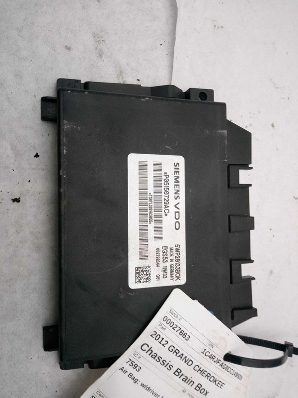 Used Air Bag Module fits: 2012 Jeep Grand cherokee Air Bag w/driver knee bolster