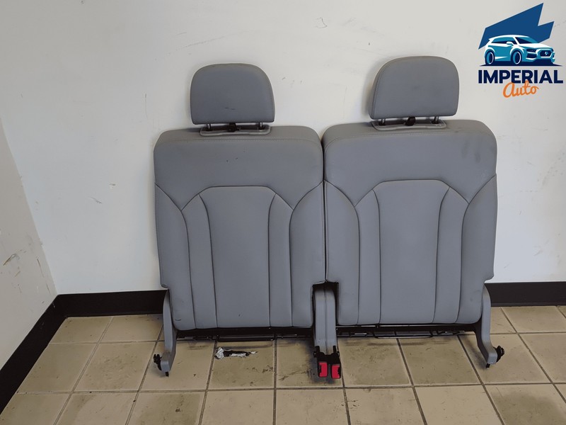 2017 Audi Q7 Rear 3rd Row Left & Right Side Leather Seat Upper Cushion OEM Gray