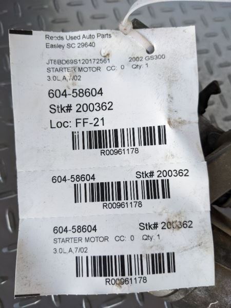 Starter Motor Fits 98-05 LEXUS GS300 961178